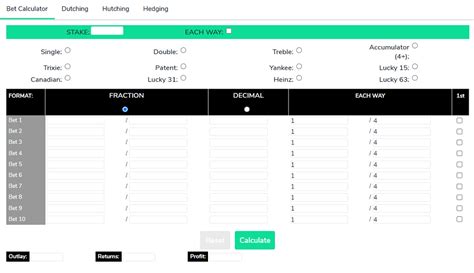 bet calculator free Oddschecker